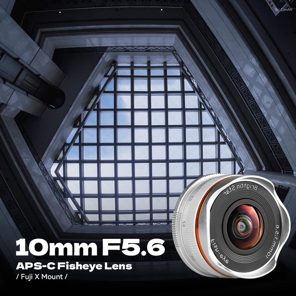 Brightin Star 10mm F5.6 Fisheye Lens Wide-Angle Lens Suitable For M4/3, Canon EF-M, Sony E, Nikon Z, Fuji X