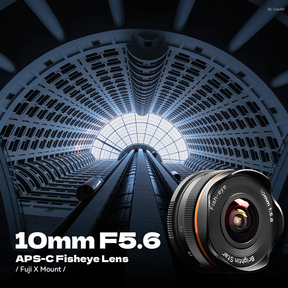 Brightin Star 10mm F5.6 Fisheye Lens Wide-Angle Lens Suitable For M4/3, Canon EF-M, Sony E, Nikon Z, Fuji X