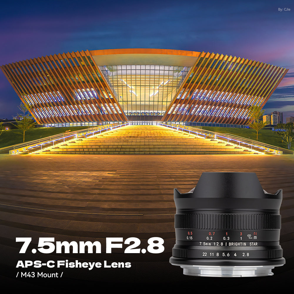 7.5mm F2.8 Fisheye Manual Focus Prime Lens for Fuji X Mount