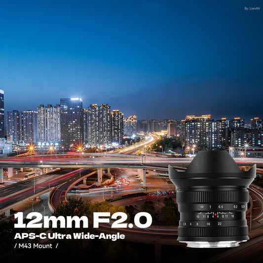 Brightin Star 12mm F2.0 Ultra Wide-Angle Big Aperture APS-C Manual Focus Mirrorless Cameras Lens, Fit for Panasonic Olympus Micro4/3 G7, G85, GX9, G7KS, EPM1/2, EM1, E-P1/P2/P3/P5, PL 1/2/3/5/6