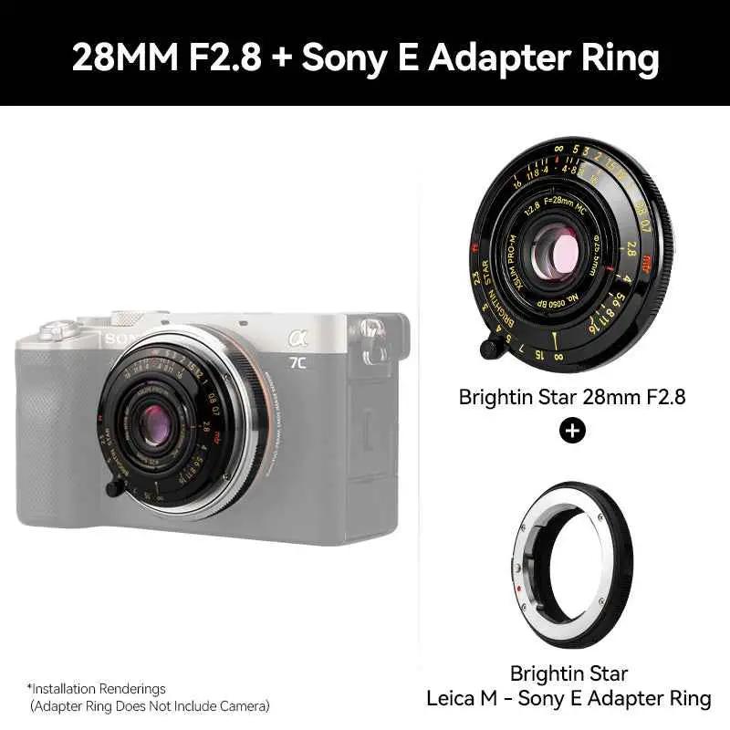 28mm F2.8 Camera Lens Black Lacquer Ultra-Thin Pancake Lens - Brightin Star