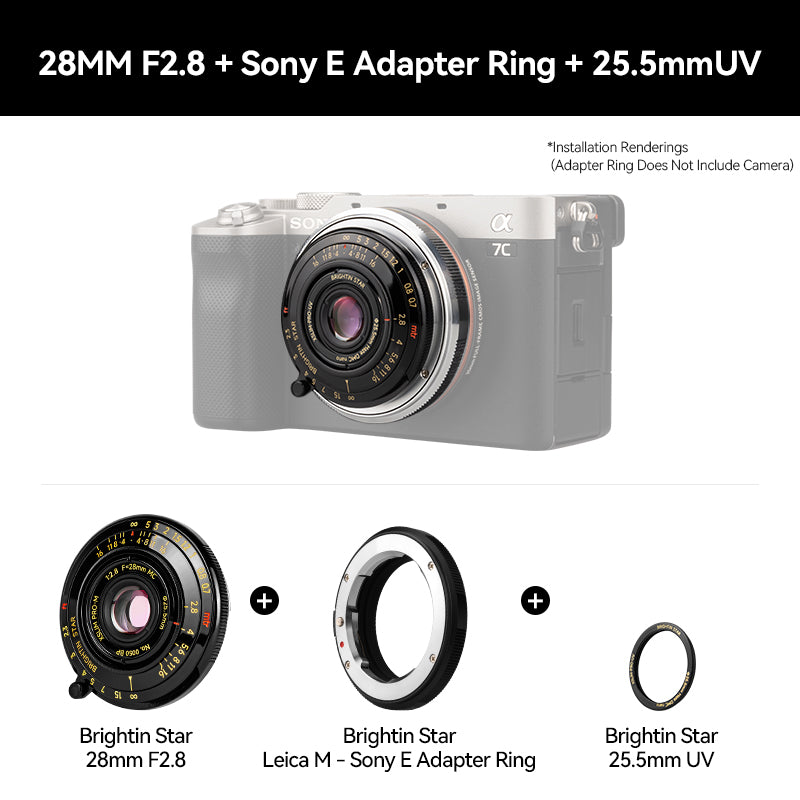 Exclusive 25.5mm UV Protection Filter (Only 1mm) Leica/Sigma/Panasonic L Canon RF Nikon Z Sony E Fujifilm X Fujifilm GFX Adapter Ring For 28mm F2.8 Lens