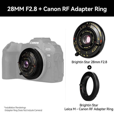 28mm F2.8 Camera Lens Black Lacquer Ultra-Thin Pancake Lens - Brightin Star