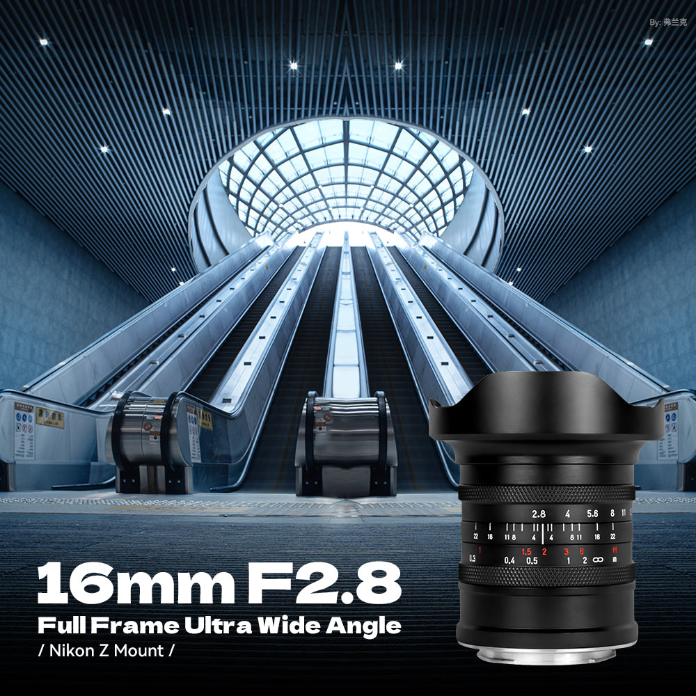 Brightin Star 16mm F2.8 Full Frame Ultral Wide Angle Manual Focus Mirrorless Camera Lens, Fit for Canon RF/Nikon Z/Sony E/L Mount