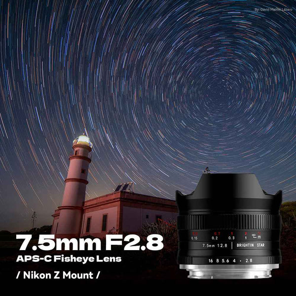 7.5mm F2.8 APS-C Fisheye Manual Focus Lens With ND Filter for Canon EOS-M Mount
