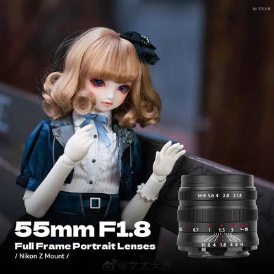 55mm F1.8 Full Frame Large Aperture Manual Focus Mirrorless Camera Lens - Brightin Star