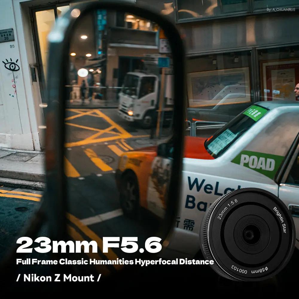 23mm F5.6 Full Frame Manual Focus Prime Lens,Fit for Nikon Z-Mount BRIGHTIN STAR