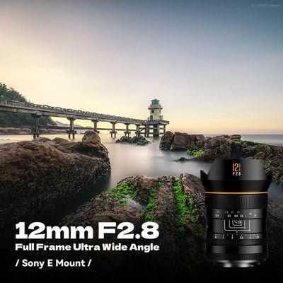 12mm F2.8 Full Frame 122.5° Ultra Wide Angle Manual Focus Prime Mirrorless Camera Lens Fit for Sony E Mount BrightinStar.US