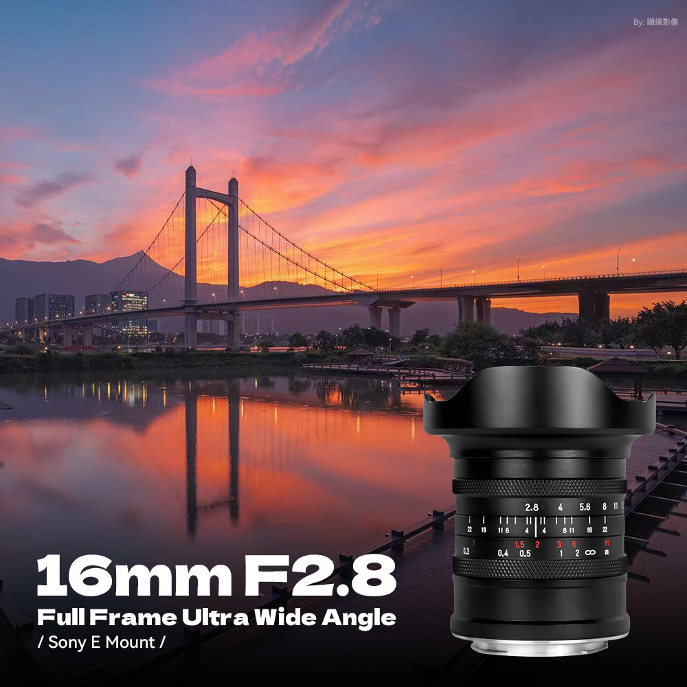 Brightin Star 16mm F2.8 Full Frame Ultral Wide Angle Manual Focus Mirrorless Camera Lens, Fit for Canon RF/Nikon Z/Sony E/L Mount