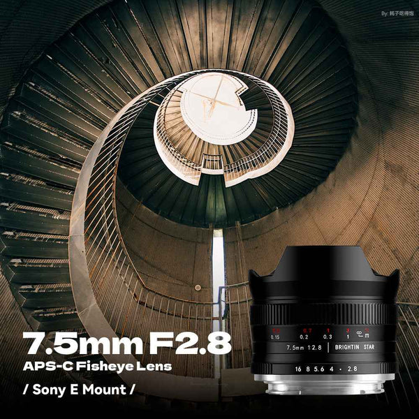 7.5mm F2.8 APS-C Fisheye Manual Focus Lens With ND Filter for Canon EOS-M Mount
