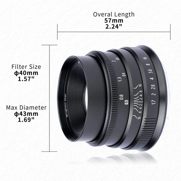 35mm F1.7 APS-C  Wide-Angle Manual Focus Prime Lens,for Canon RF Mount BRIGHTIN STAR