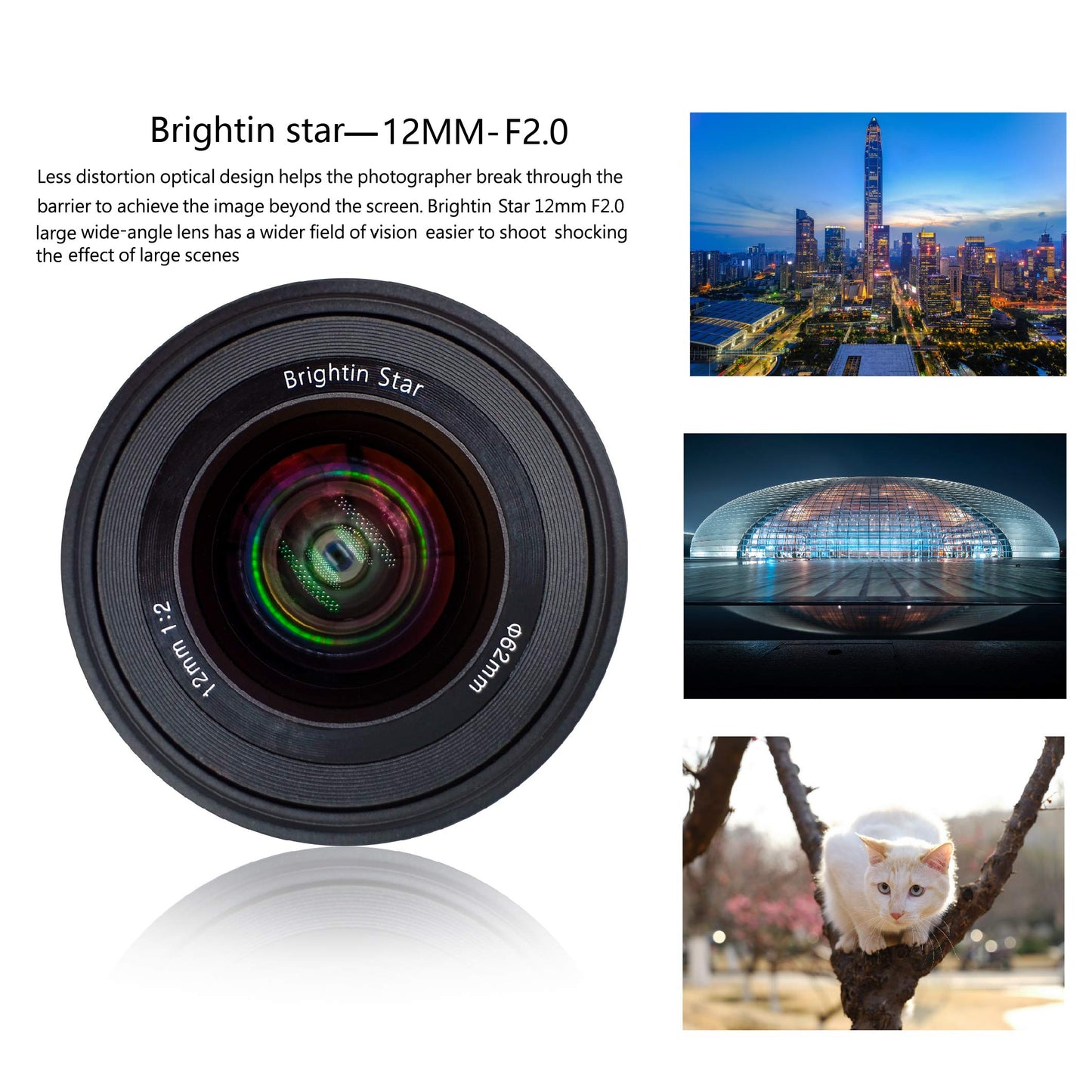 Brightin Star 12mm F2.0 Ultra Wide-Angle Big Aperture APS-C Manual Focus Mirrorless Cameras Lens, Fit for Panasonic Olympus Micro4/3 G7, G85, GX9, G7KS, EPM1/2, EM1, E-P1/P2/P3/P5, PL 1/2/3/5/6