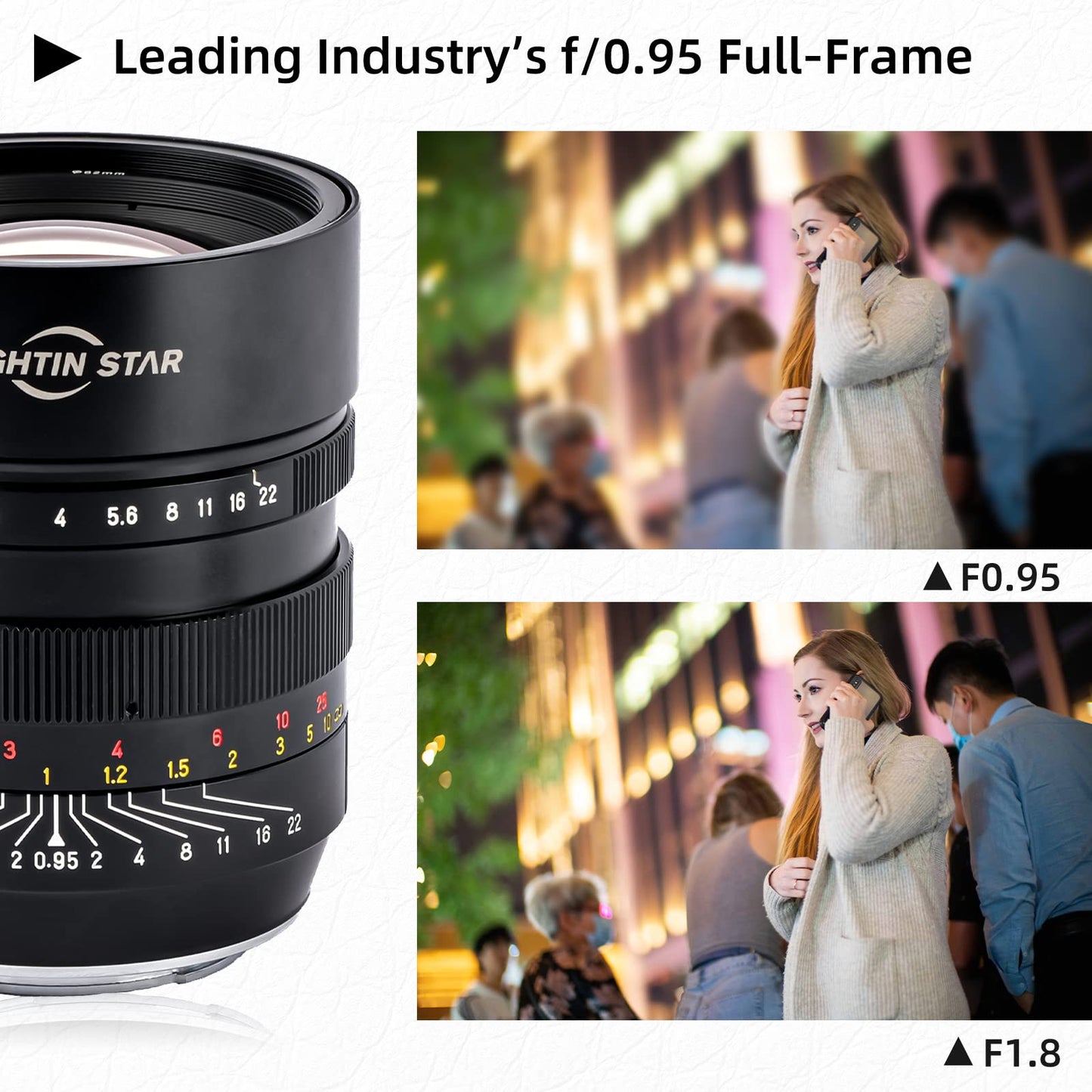 The Best Gift for Dad Brightin Star 50mm F0.95 Full Frame Large Aperture Camera Lens For Sony E/Nikon Z/Canon RF/L Mount