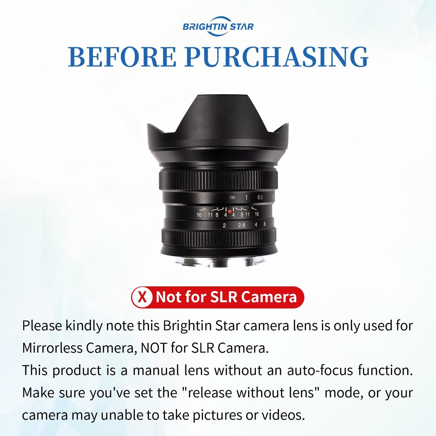 Brightin Star 12mm F2.0 Ultra Wide-Angle Big Aperture APS-C Manual Focus Mirrorless Cameras Lens, Fit for Panasonic Olympus Micro4/3 G7, G85, GX9, G7KS, EPM1/2, EM1, E-P1/P2/P3/P5, PL 1/2/3/5/6