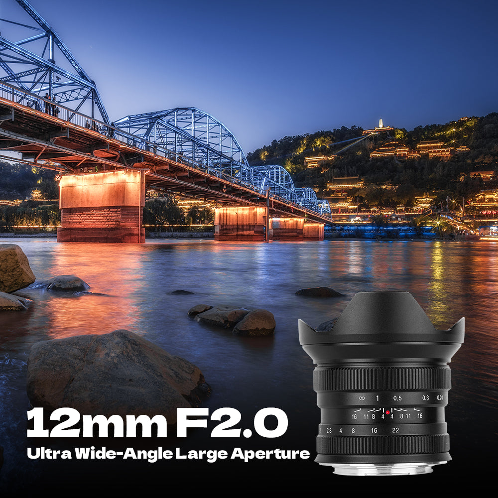 12mm F2.0 Ultra Wide-Angle Big Aperture APS-C Manual Focus Mirrorless Cameras Lens, Fit for Panasonic Olympus Micro4/3 G7, G85, GX9, G7KS, EPM1/2, EM1, E-P1/P2/P3/P5, PL 1/2/3/5/6