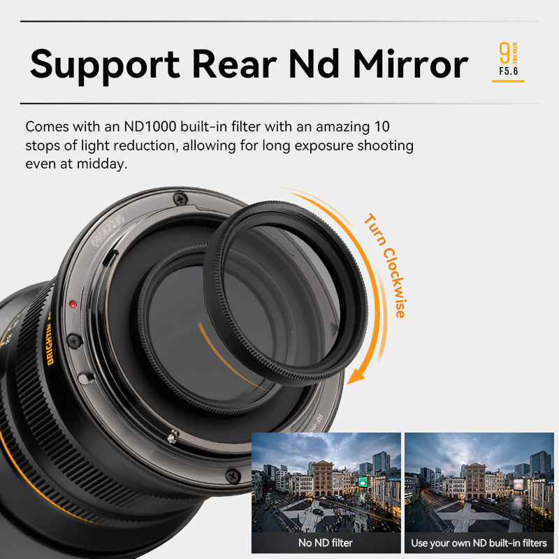 Brightin Star 9mm F5.6 Full Frame Camera Lens with ND Filter For Sony-E Mount