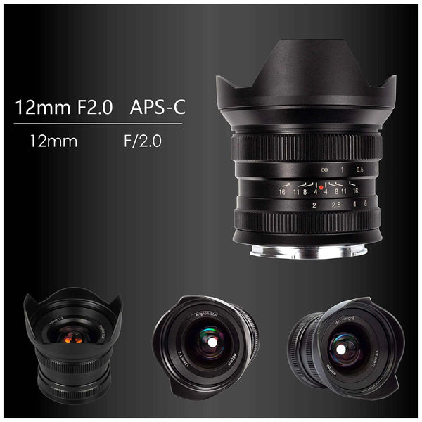 12mm F2.0  APS-C Ultra Wide-Angle Big Aperture Manual Focus Mirrorless Cameras Lens Fit for Canon EF-M mount