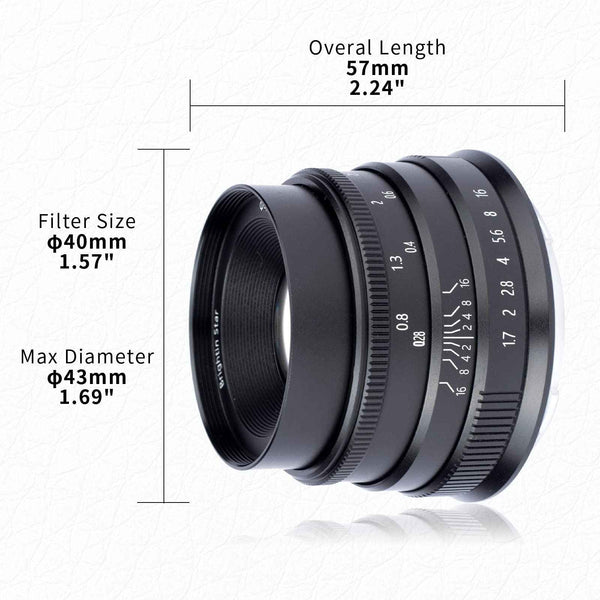 35mm F1.7 APS-C Wide-Angle Manual Focus Prime Lens for Sony E Mount