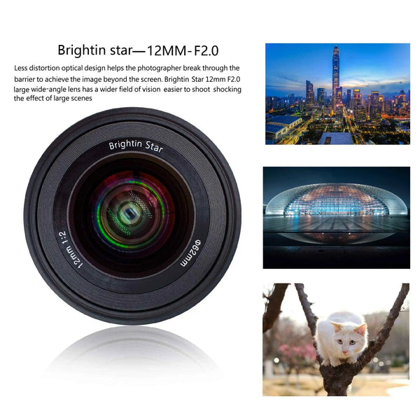 12mm F2.0  APS-C Ultra Wide-Angle Big Aperture Manual Focus Mirrorless Cameras Lens Fit for Canon EF-M mount