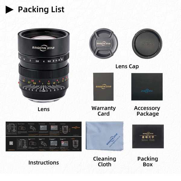 50mm F0.95 Full Frame Large Aperture Manual Focus Mirrorless 50mm F0.95 Full Frame Large Aperture Manual Focus Mirrorless