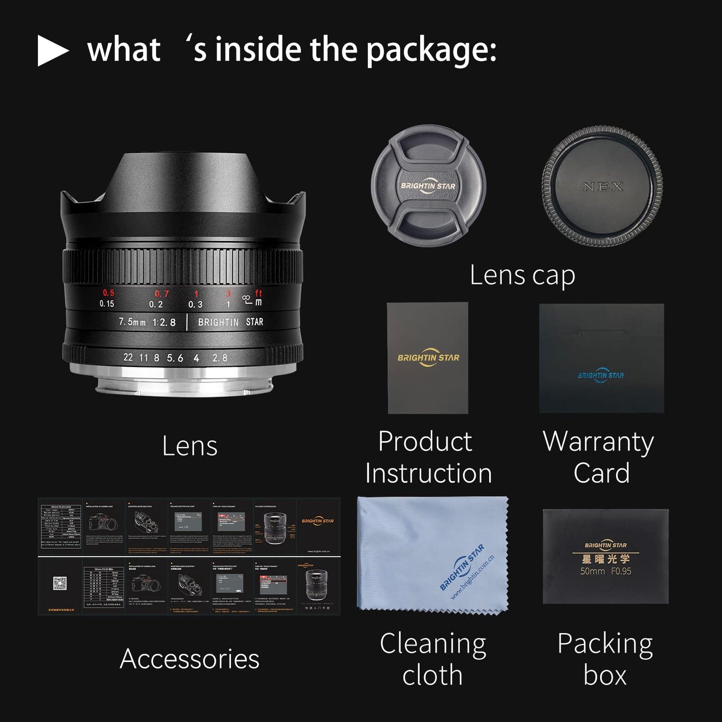 7.5mm F2.8 Fisheye Manual Focus Prime Lens for Fuji X Mount